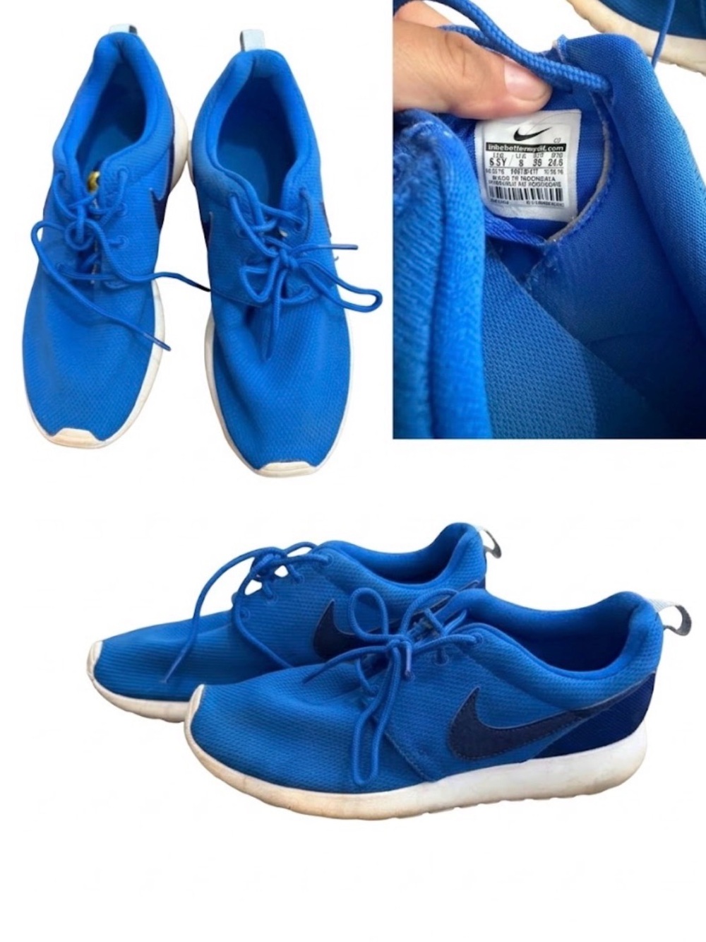 Nike Kids Blue Mesh Sneakers with Navy Swoosh